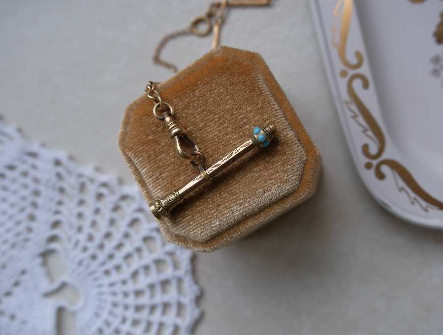 Dolores Gold-Filled Turquoise T-Bar Necklace
