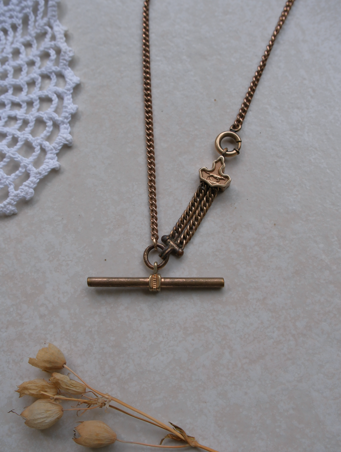 Jack Gold-Filled Watch Chain, T-Bar Necklace