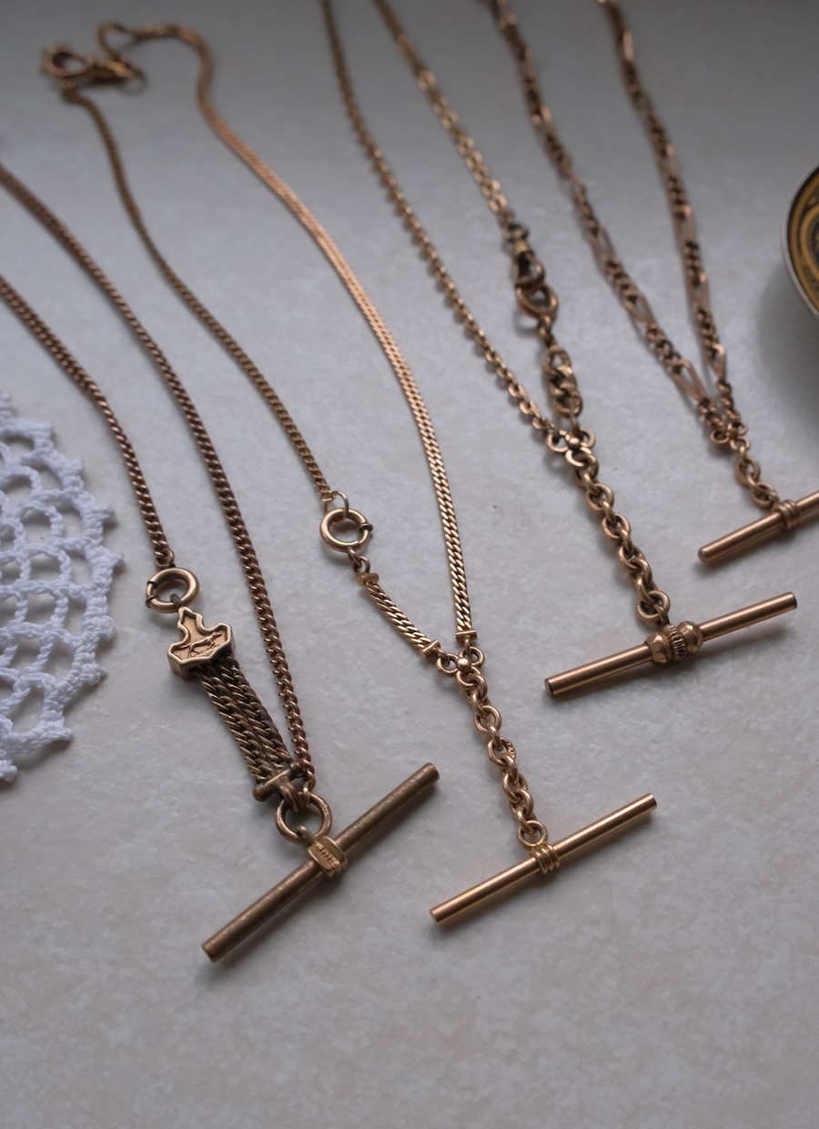 Jack Gold-Filled Watch Chain, T-Bar Necklace