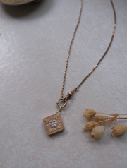 Margaret Gold-Filled Watch Chain, Floral Fob