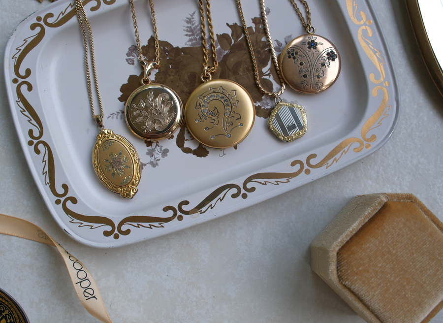 E.A.Y. Gold-Filled Flower Locket