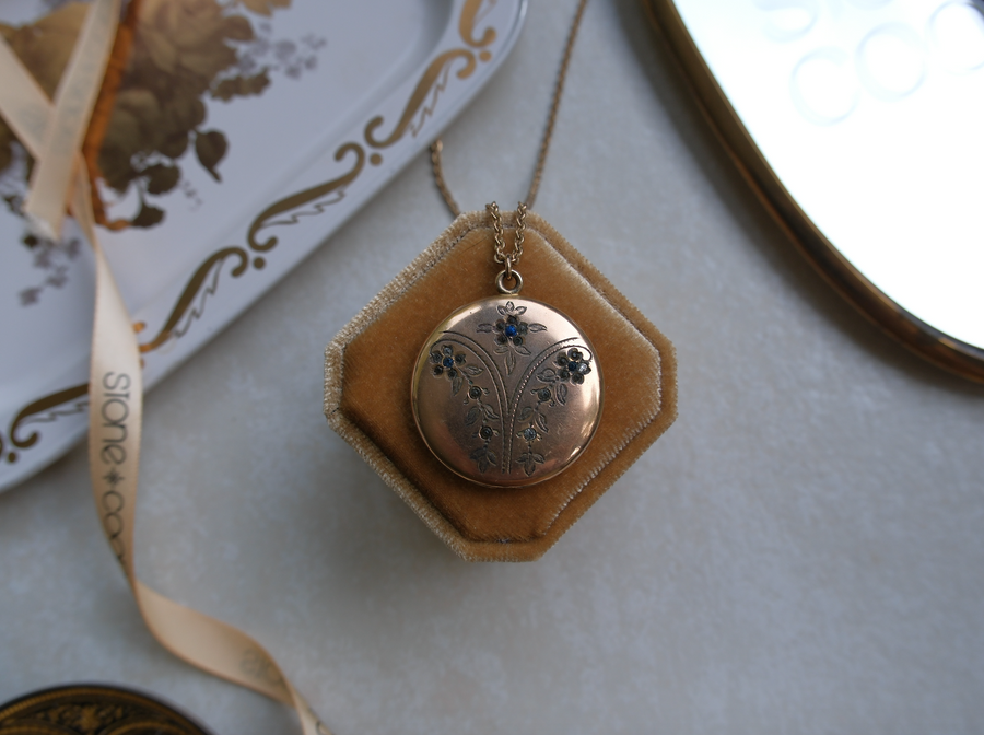 E.A.Y. Gold-Filled Flower Locket