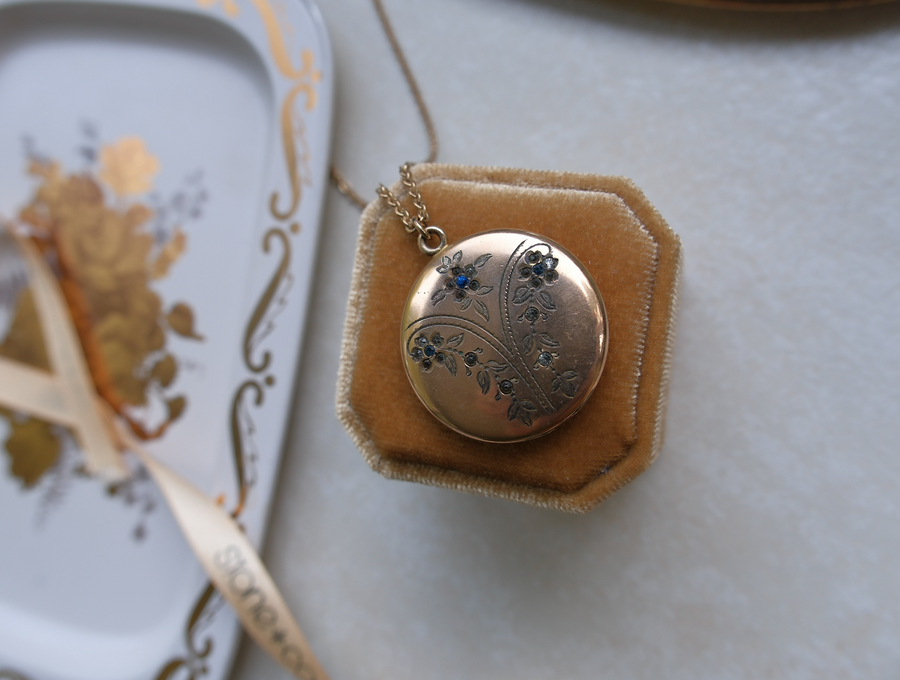 E.A.Y. Gold-Filled Flower Locket