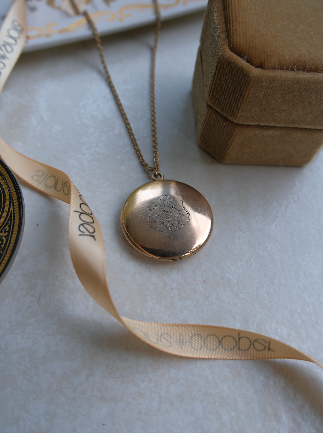 E.A.Y. Gold-Filled Flower Locket