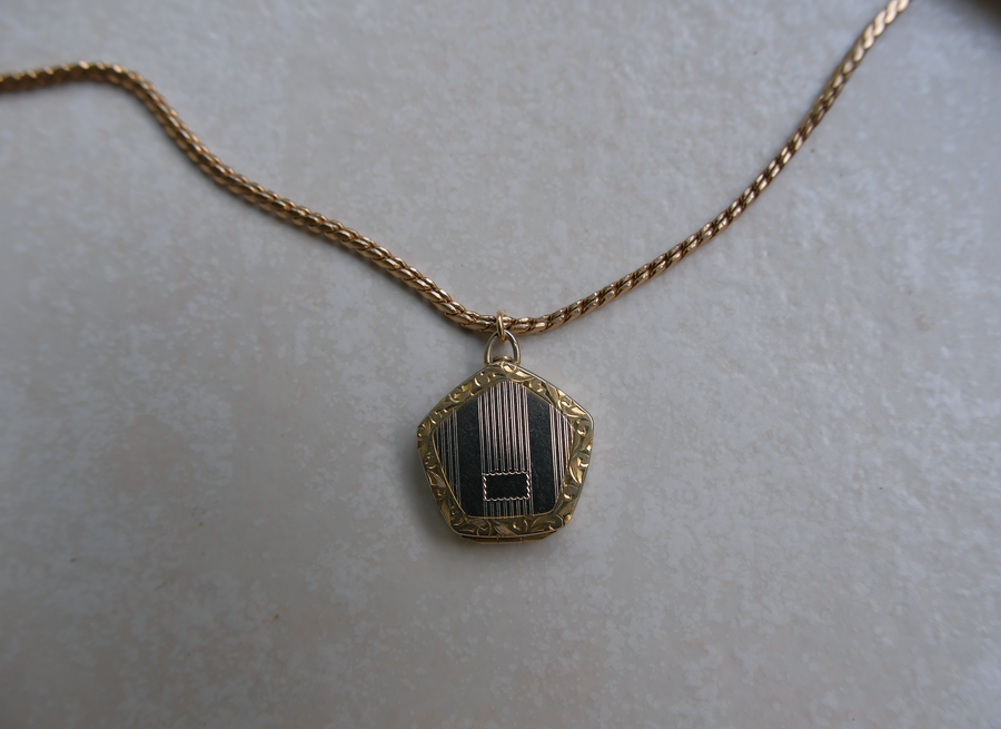 Elka Two-Toned Pentagon Locket