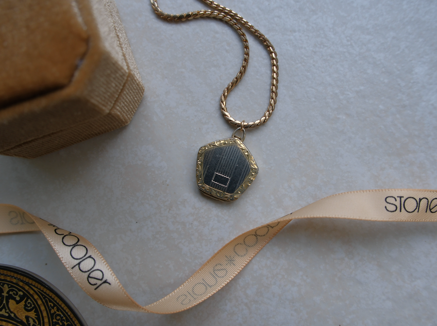 Elka Two-Toned Pentagon Locket