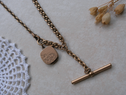Solveig Gold-Filled Locket, T-Bar Necklace