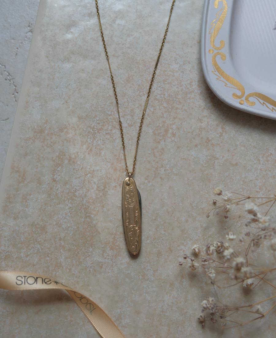 Elaine Gold-Filled Pocket Knife Necklace