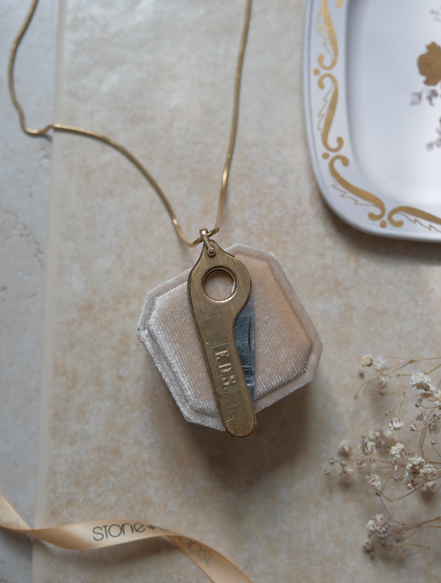 Gold-Filled 'E.D.S' Cigar-Cutter Necklace