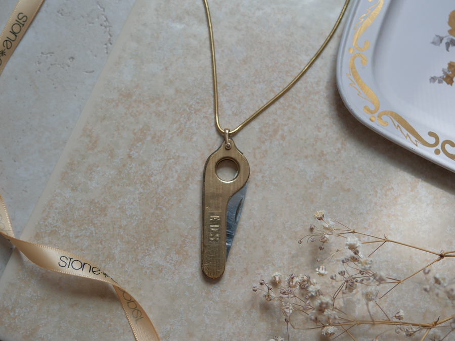 Gold-Filled 'E.D.S' Cigar-Cutter Necklace