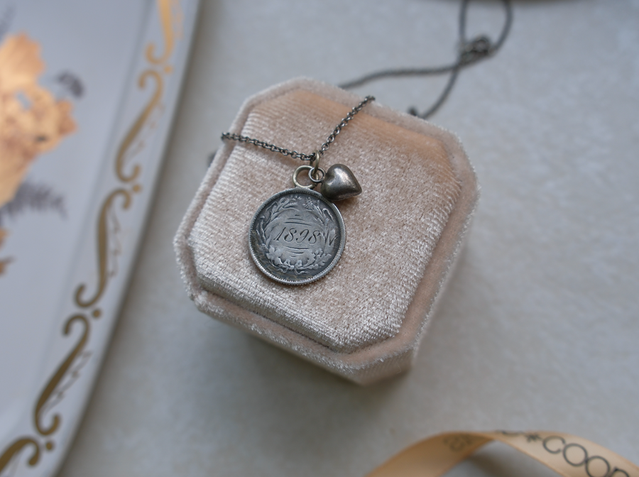1898 Sterling Love Token Fish Necklace