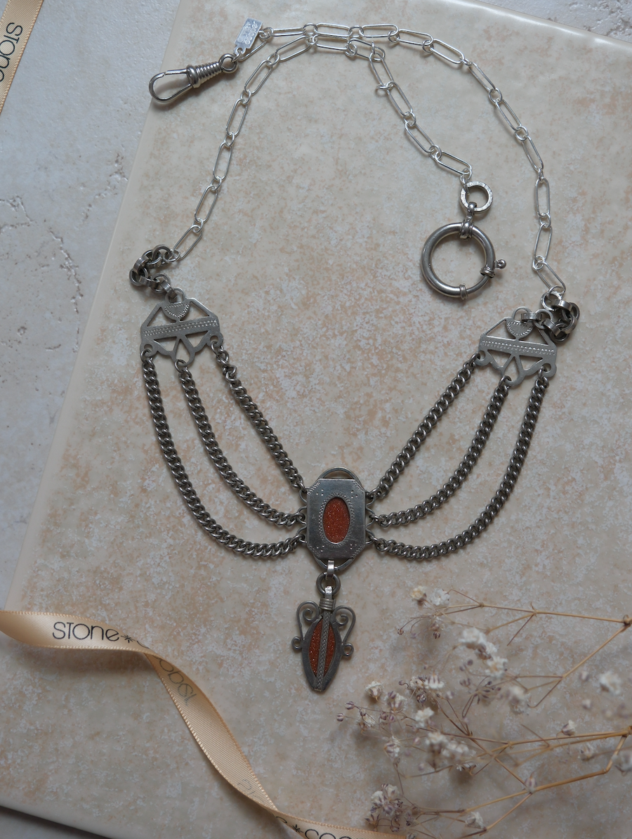 Maude Marie Silver Chatelaine Necklace