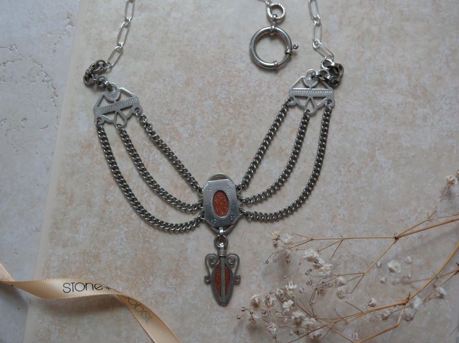 Maude Marie Silver Chatelaine Necklace