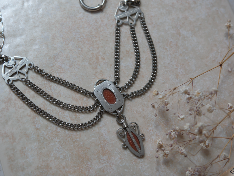 Maude Marie Silver Chatelaine Necklace