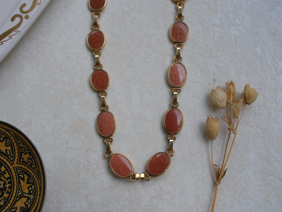 Simon Gold-filled Goldstone Necklace