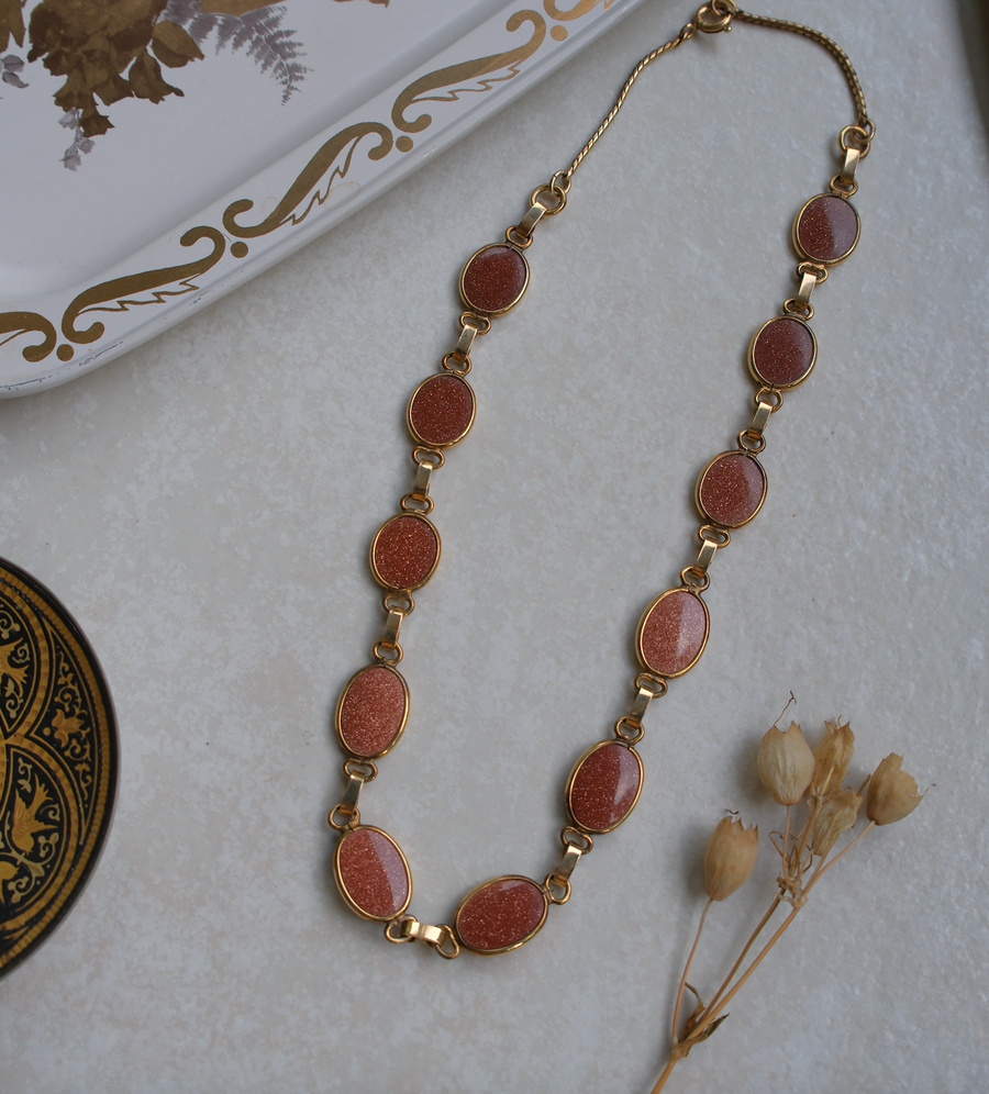 Simon Gold-filled Goldstone Necklace