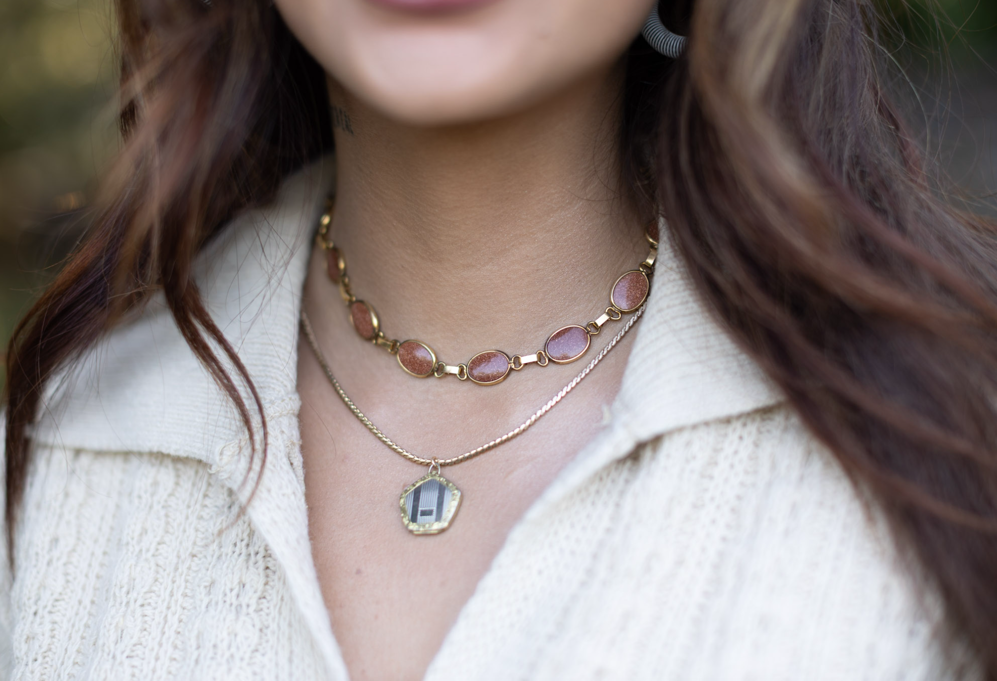 Simon Gold-filled Goldstone Necklace