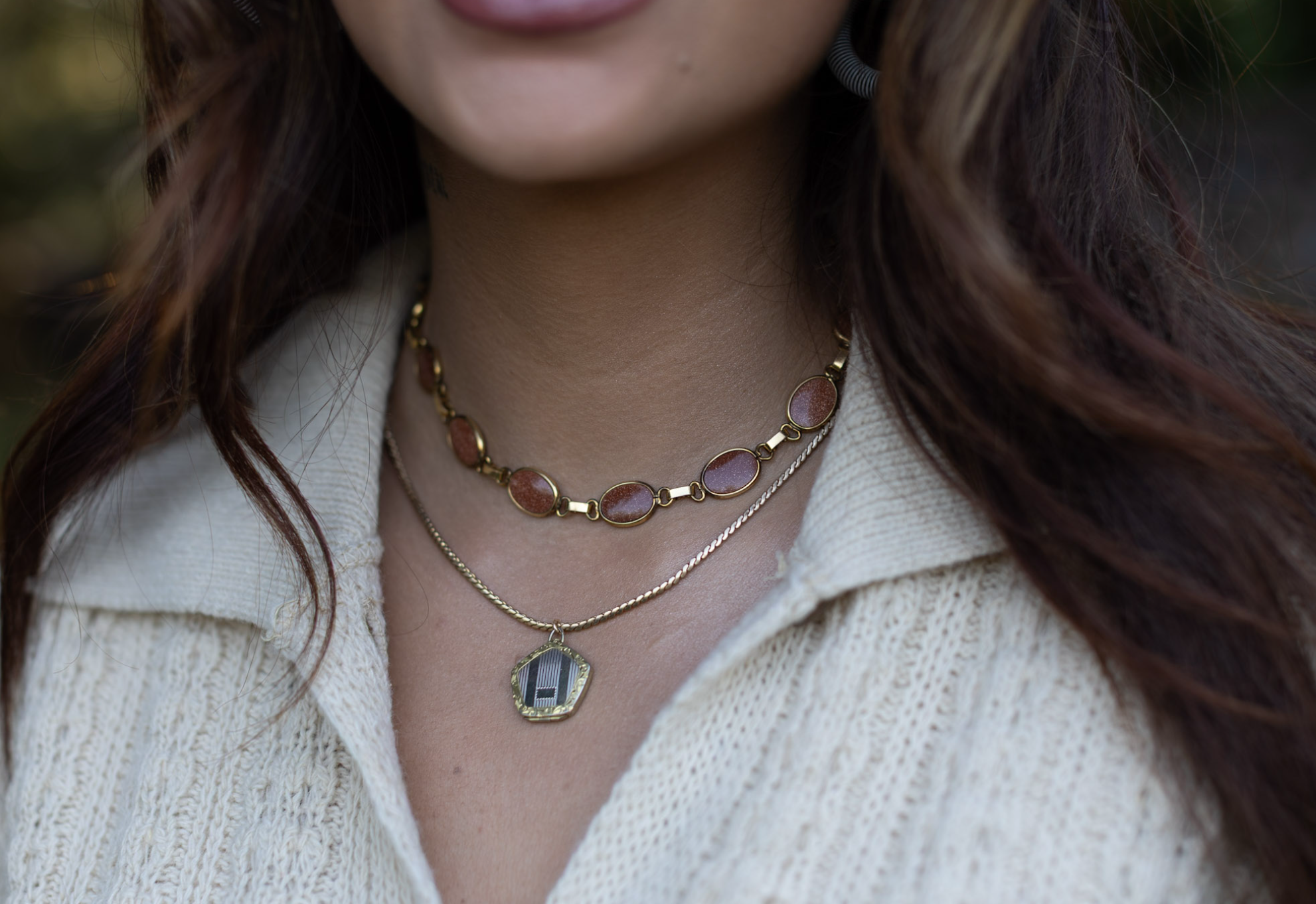 Elka Two-Toned Pentagon Locket