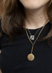 Pearl Silver Heart Toggle Necklace