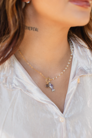 Lucky Purple Fish Necklace with Moonstone