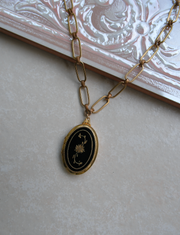 Hedwig Gold-Filled Black Enamel Locket