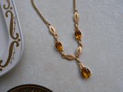 Kaleope Gold-Filled Citrine Drop Necklace