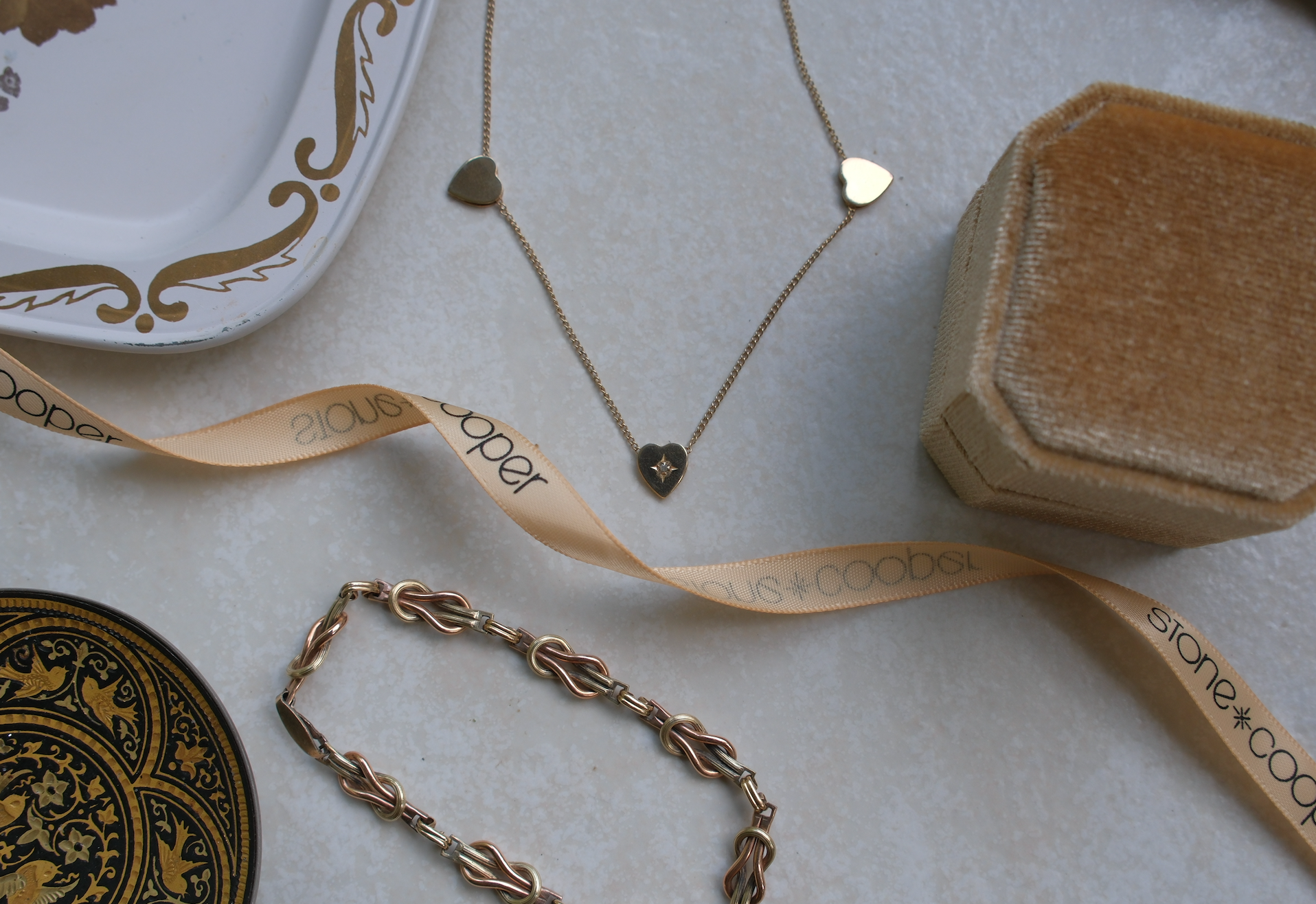 Whitney Gold-Filled Diamond Hearts Necklace