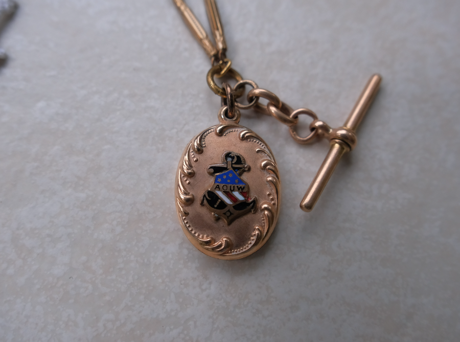 Gold-Filled 'AOUW' Fob Necklace