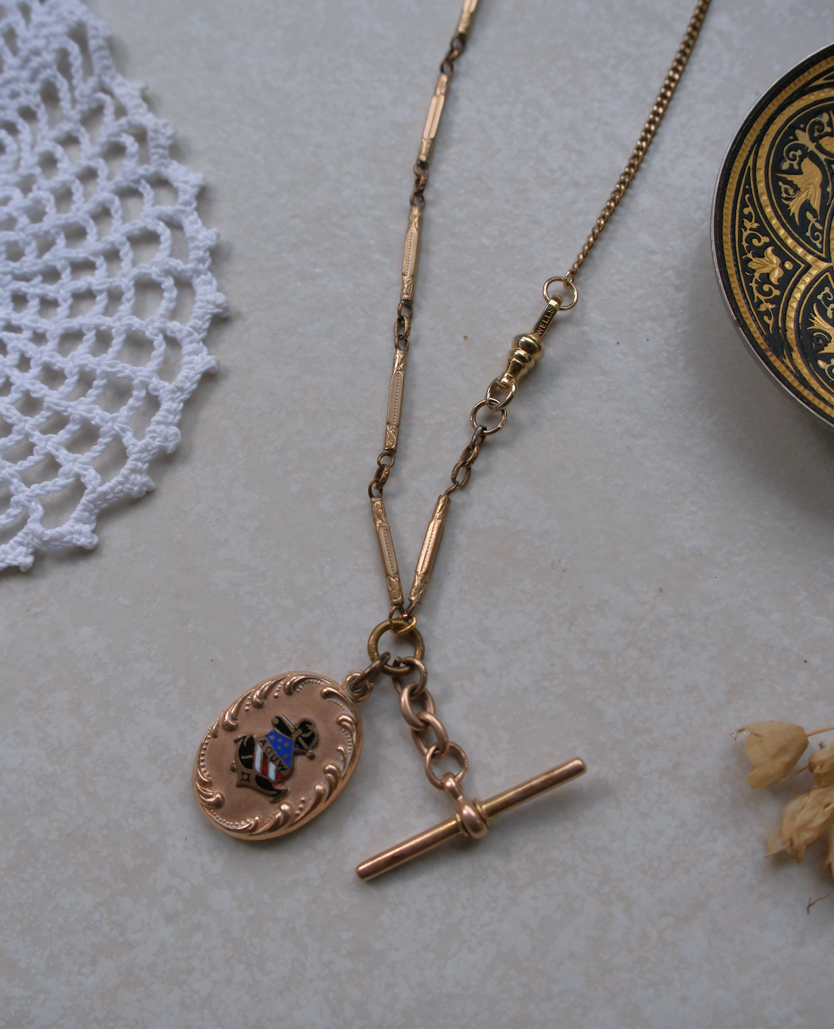 Gold-Filled 'AOUW' Fob Necklace
