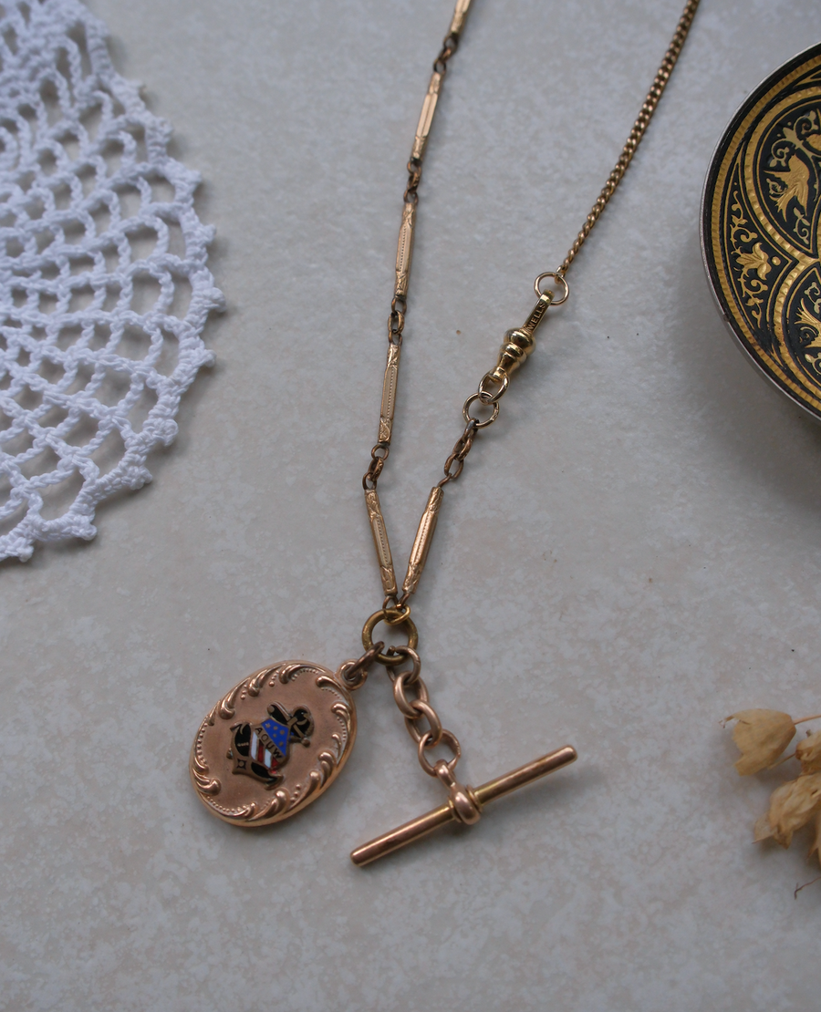 Gold-Filled 'AOUW' Fob Necklace