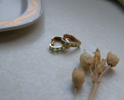 Peridot 14K Heart Huggies