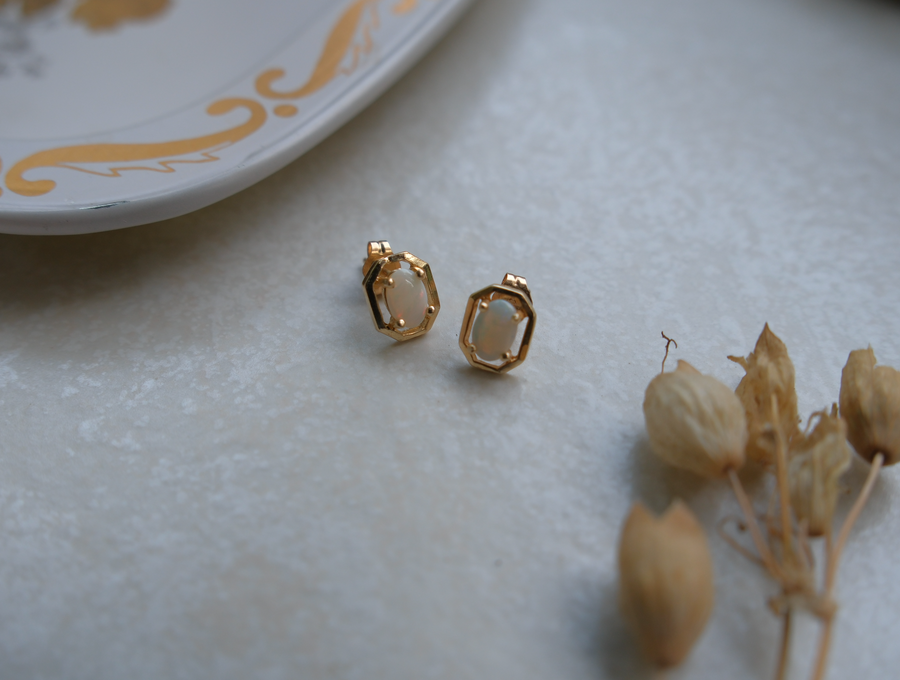 Loretta Vintage 14K Opal Studs