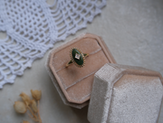 10K Jade Diamond Estate Ring (6.75)