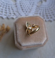 14K Snake Ring, Ruby Eyes (4.75)