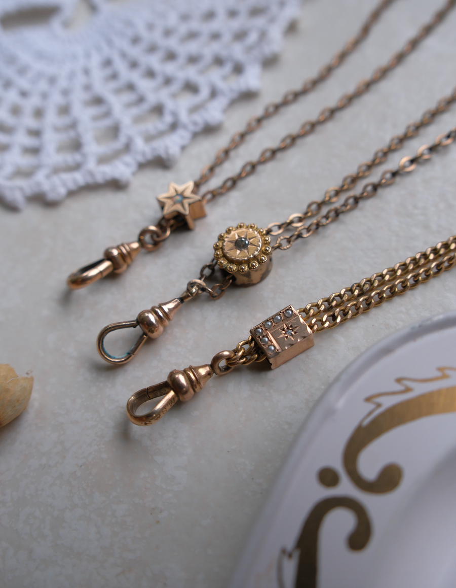 Dalia Pearl and Diamond Gold-Filled Lorgnette Chain