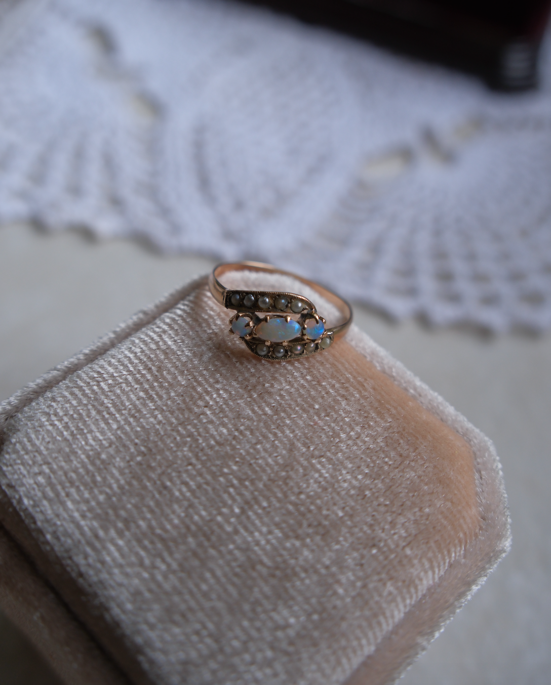 10K Victorian Opal, Seed Pearl Ring (7)