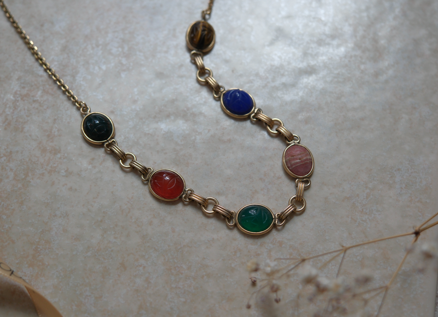 Herline Gold-Filled Scarab Necklace