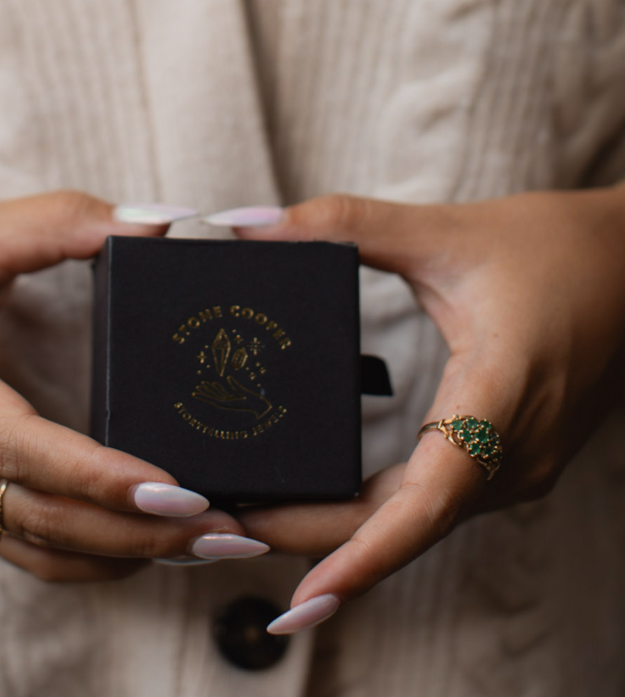 10K Emerald Cluster Estate Ring (8)