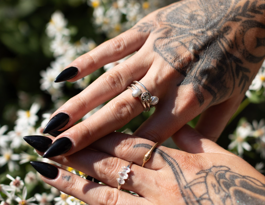 Pearl Sterling Stacker Ring