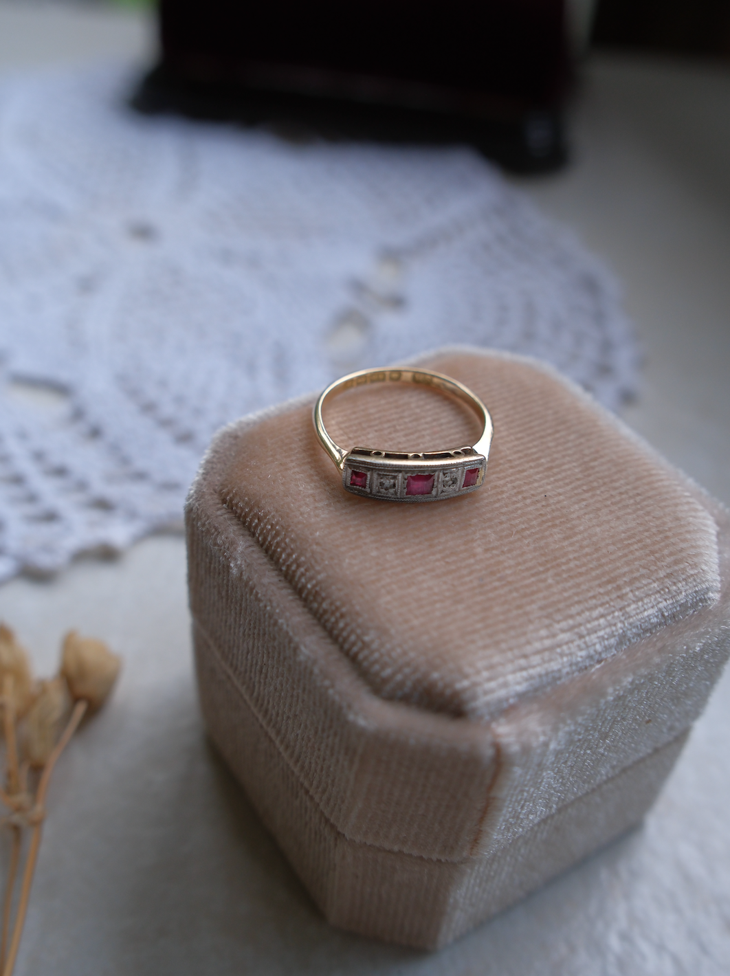18K Edwardian Ruby Diamond Ring (7)