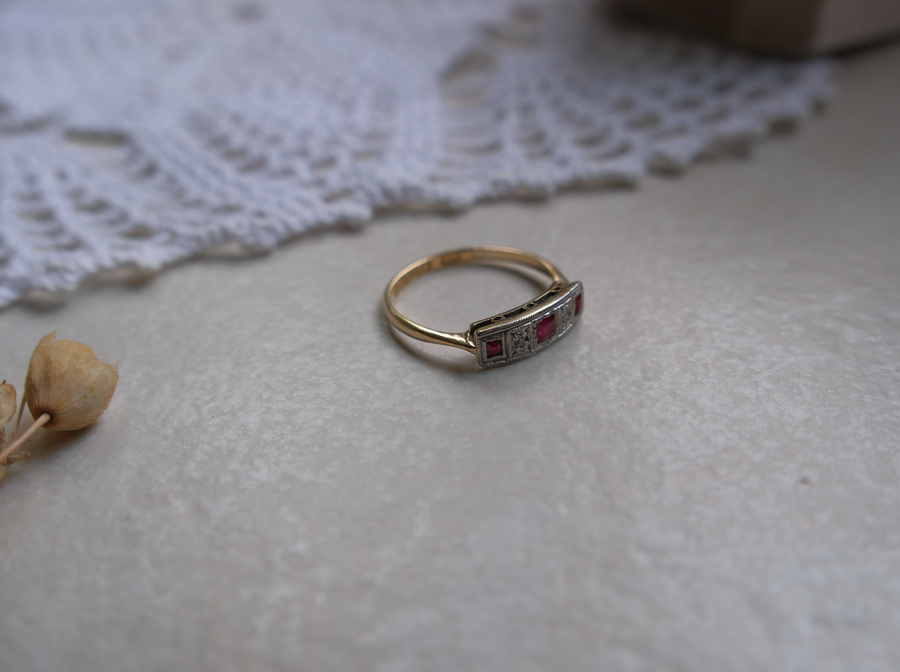 18K Edwardian Ruby Diamond Ring (7)