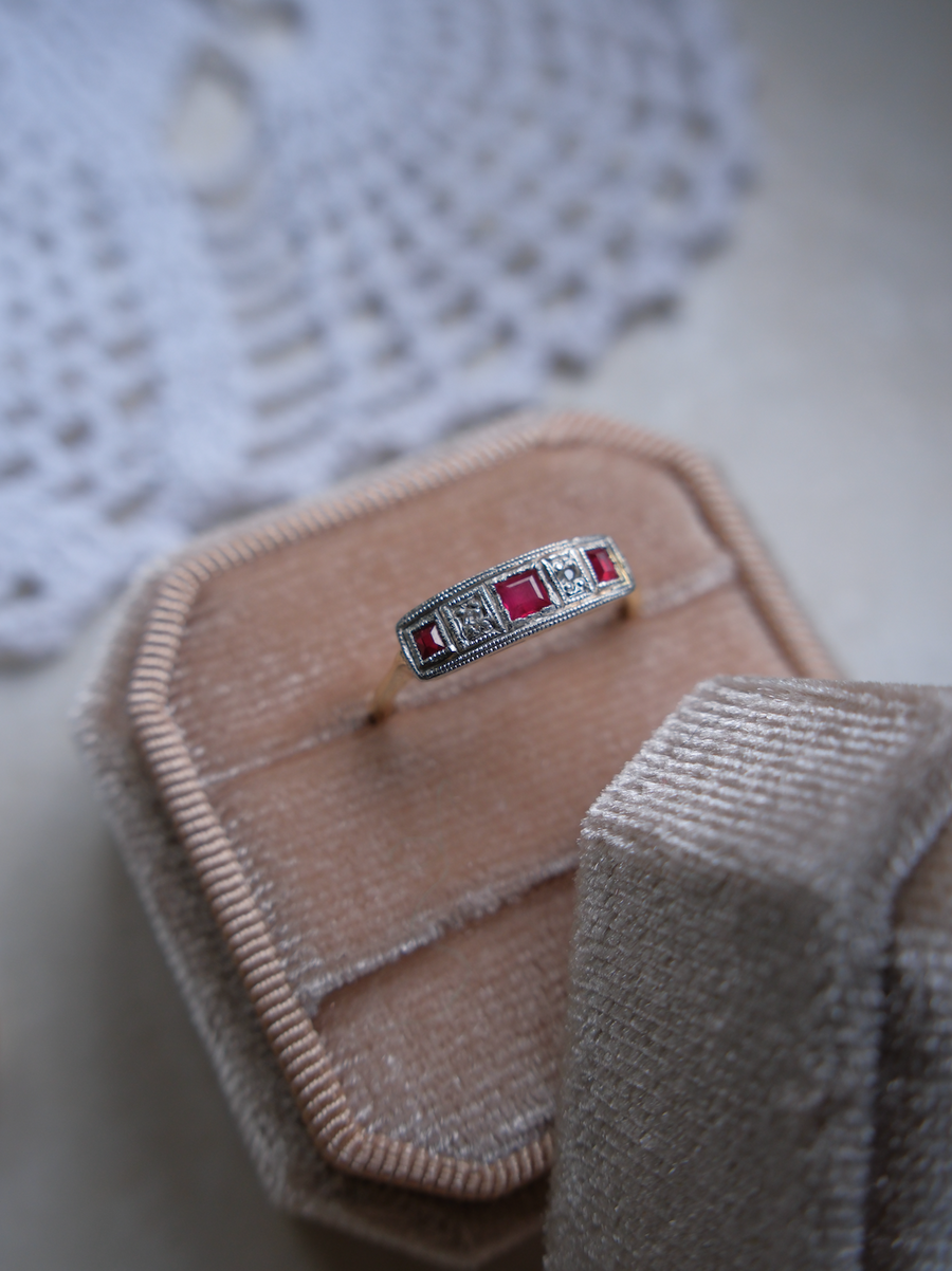 18K Edwardian Ruby Diamond Ring (7)
