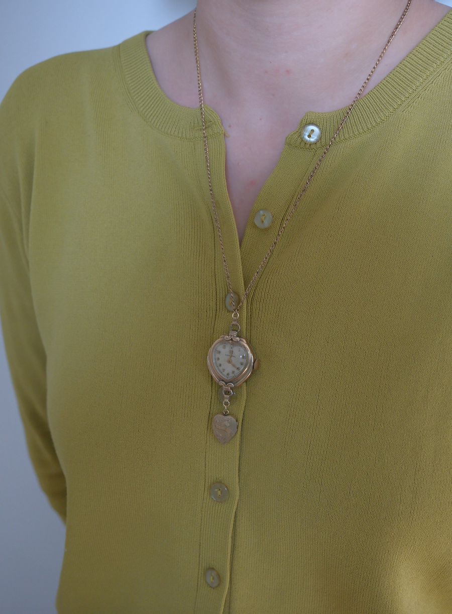 Memory in Motion- Antique Watch Locket Necklace - Stone Cooper