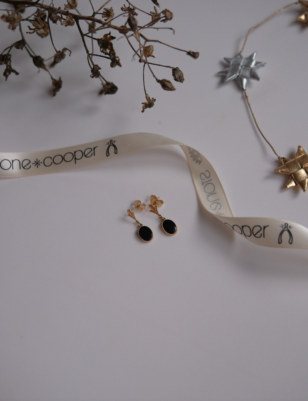 Onyx 14K Dangle Studs