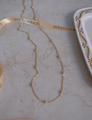 Vintage 14K Gold 26" Bead Necklace