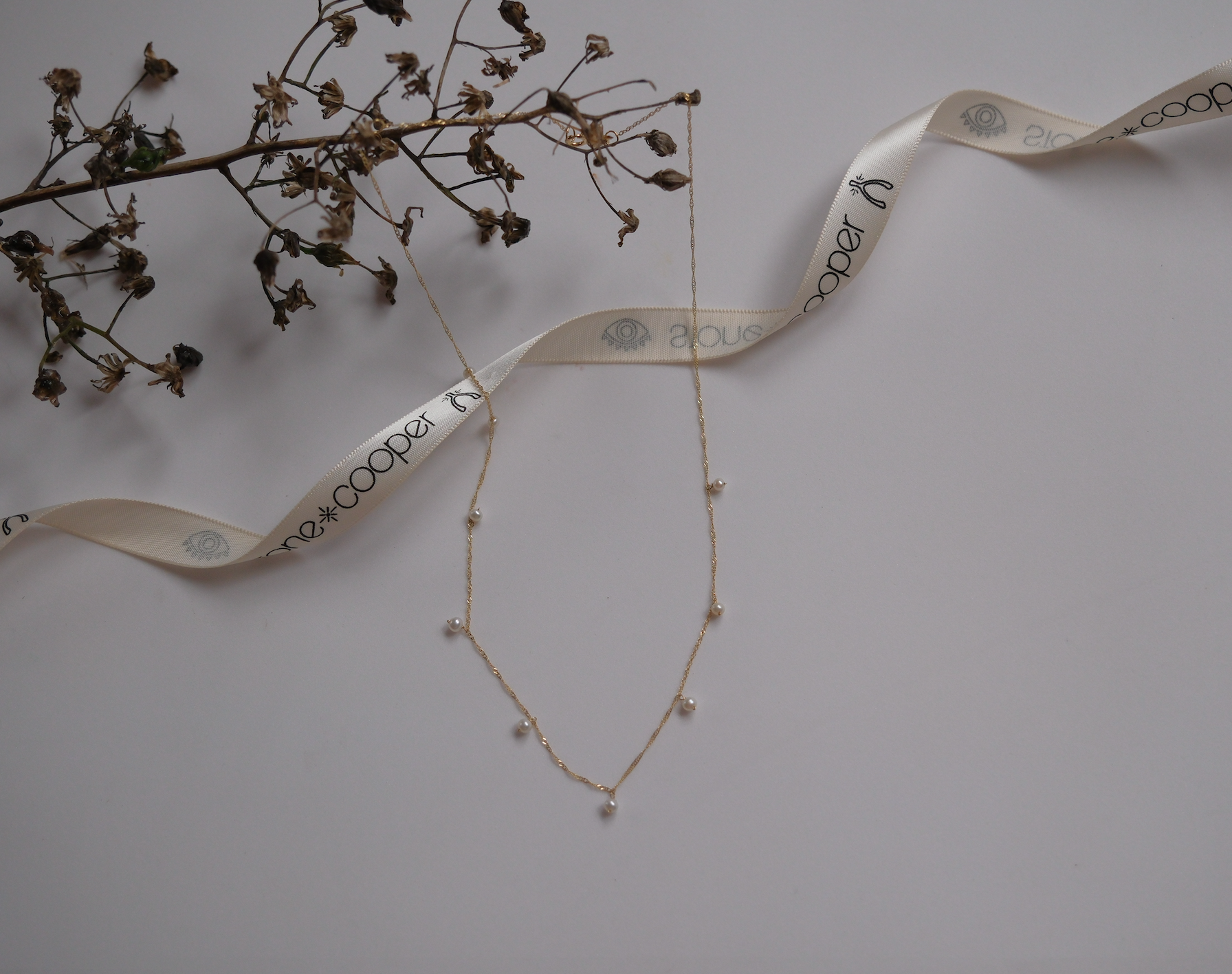 14K Pearl Cascade Drop Necklace