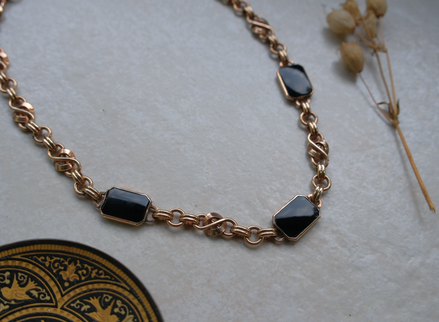 Veronica Onyx Gold-Filled Bracelet & Necklace Set