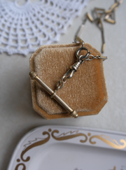 Linda Two-Toned T-Bar, Watch Chain Necklace