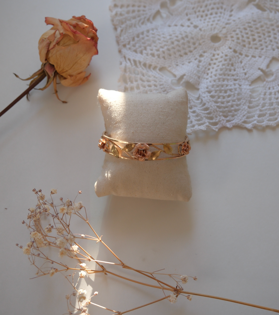 Roses Gold-Filled Cuff Bracelet