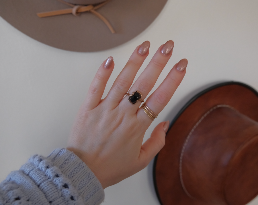 10K Vintage Agate Ring (6.5)